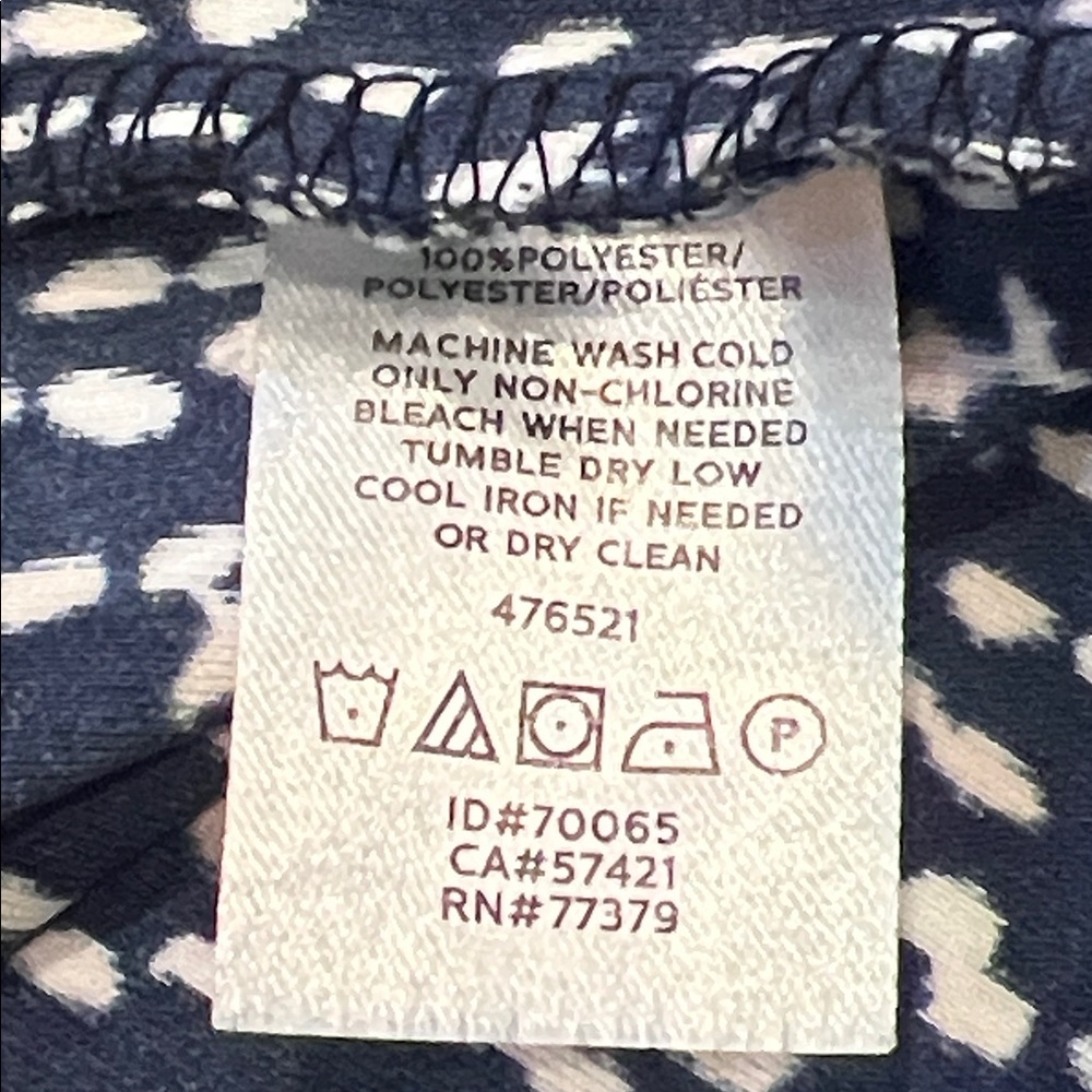 Ann Taylor Factory Navy Patterned Top Long Sleeved Business Casual Size Large - Picture 8 of 9
